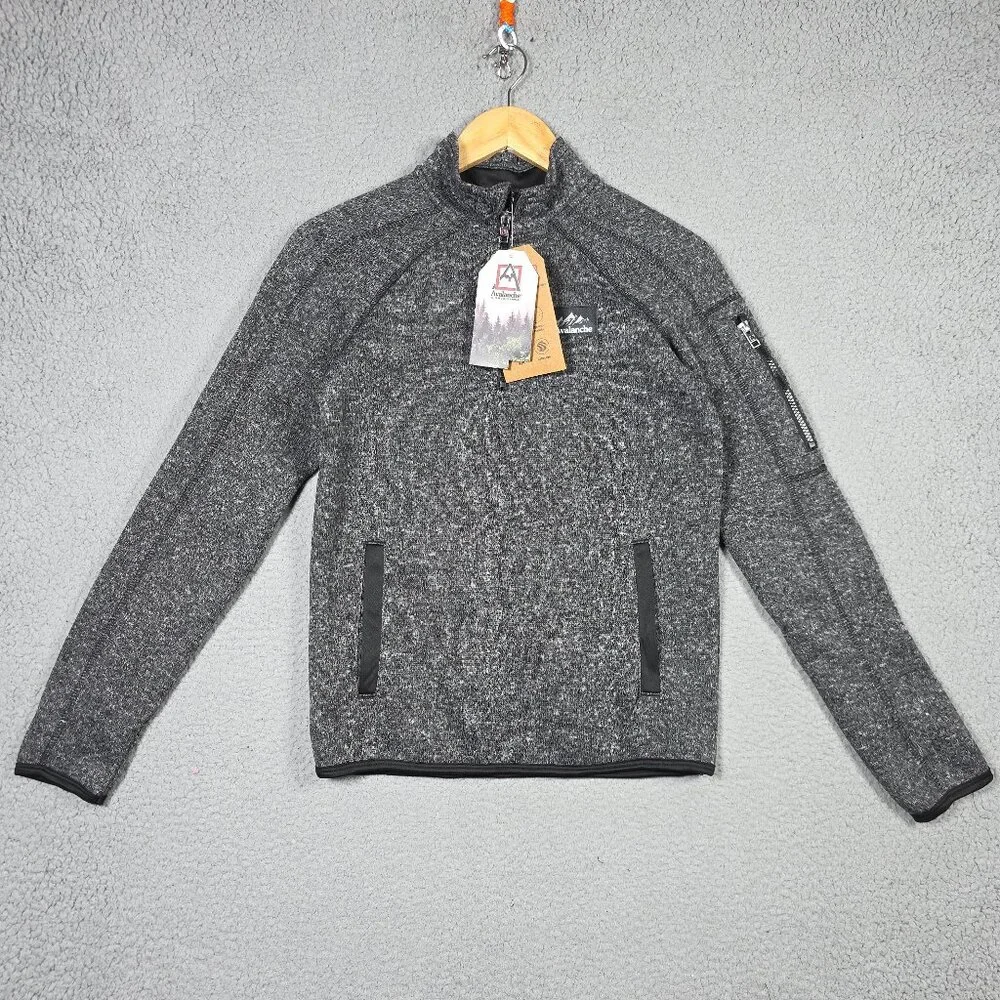 Avalanche Sweater Girls Size Large 14/16 Heathered Gray Fleece 1/4‎ Zip Pullover